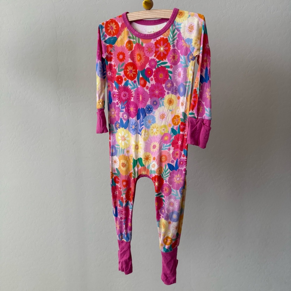 Little Sleepies Rainbow Blooms Crescent Zippy | Sz 6-12 mo